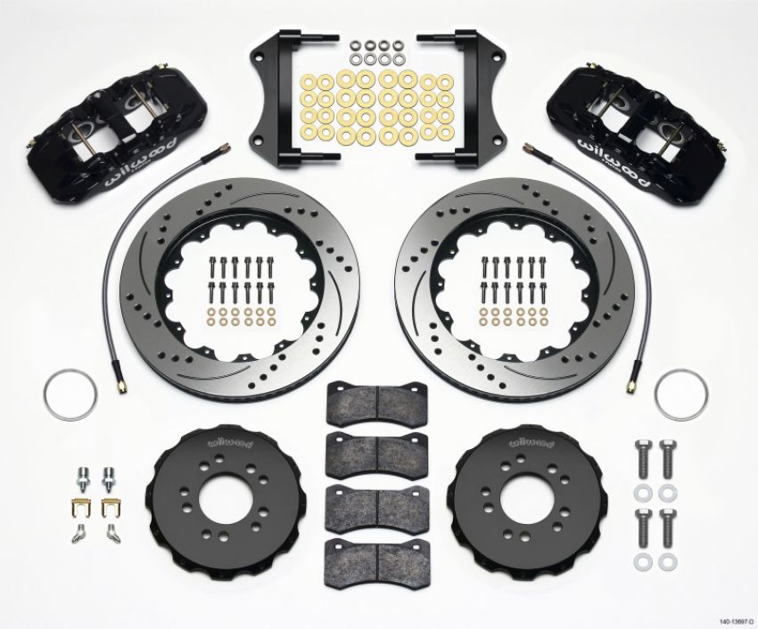 Wilwood 140-13697-D AERO6 Front Hat Kit 14.25 Drilled 2014-Up Corvette C7 w/Lines