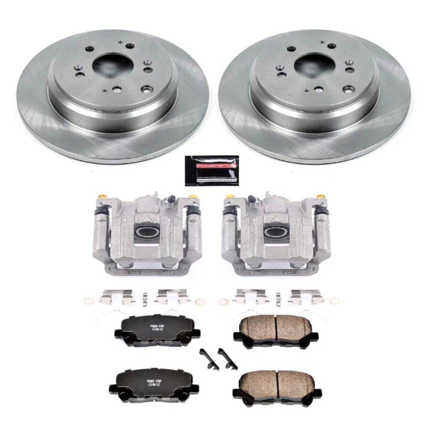 PowerStop KCOE5839 OE Stock Replacement Low-Dust Ceramic Brake Pad, Rotor and Caliper Kit