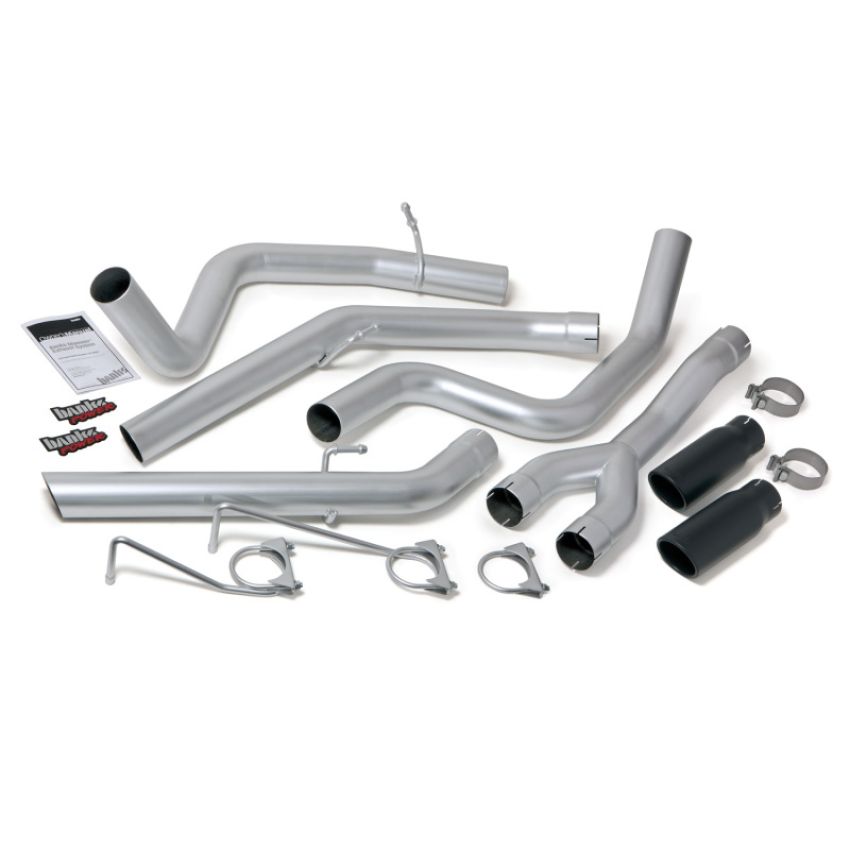 Banks Power 48602-B 14-15 Dodge Ram 1500 3.0L Diesel Monster Exhaust System - SS Dual Exhaust w/ Black Tips