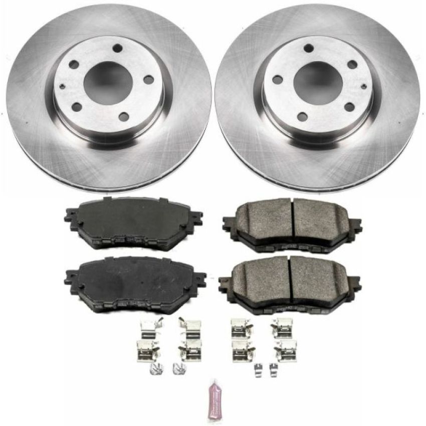 PowerStop KOE7517 OE Stock Replacement Low-Dust Ceramic Brake Pad and Rotor Kit