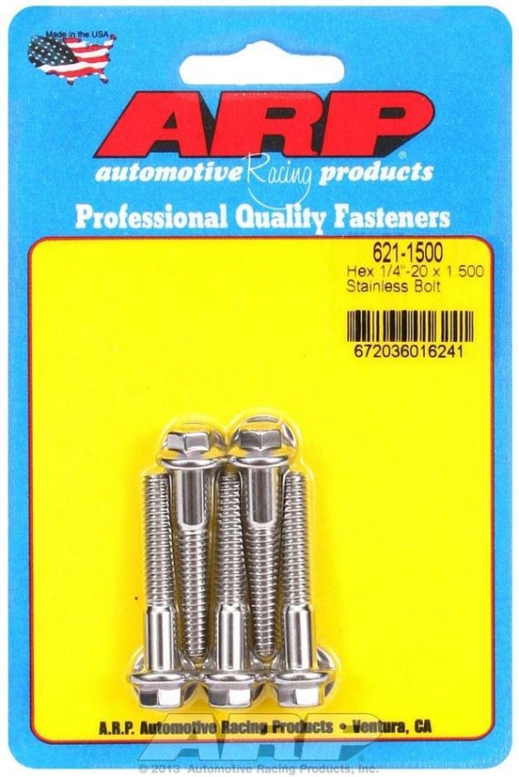 ARP ARP621-1500 S/S Bolt Kit - 6pt. (5) 1/4-20 x 1.500