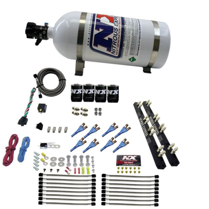Nitrous Express 80009-10 8-CYL SOFT LINE, SHARK, RAIL, 10LB BOTTLE