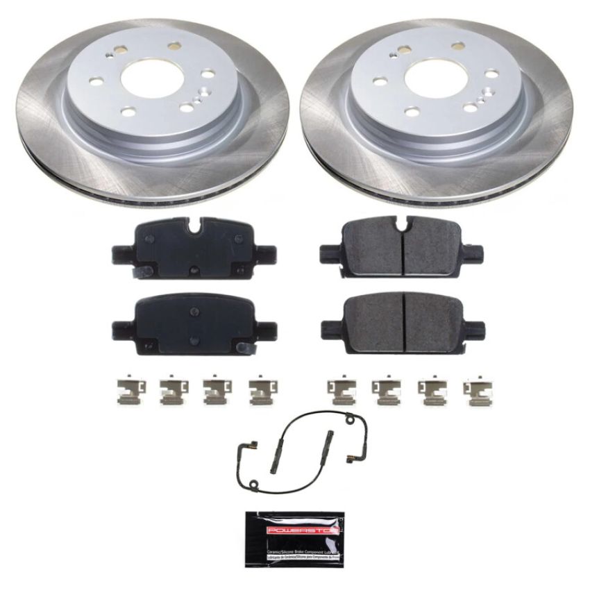PowerStop SC8173 Semi-Coated Rotor and Low-Dust Ceramic Brake Pad Kit
