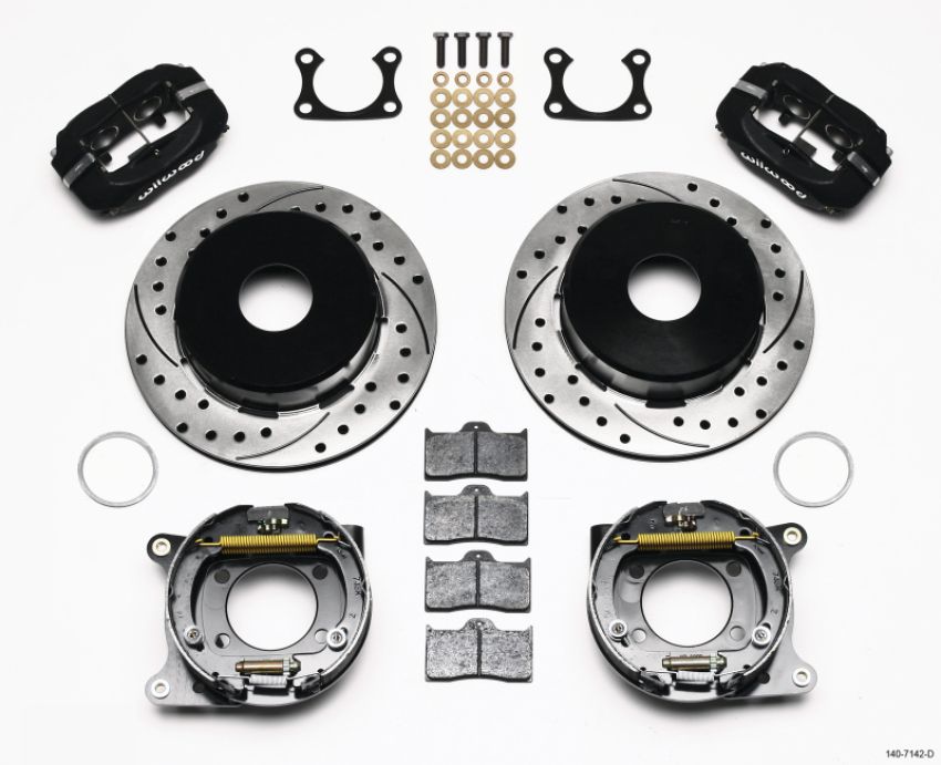 Wilwood 140-7142-D Forged Dynalite P/S Park Brake Kit Drilled Big Ford 2.36in Offset Currie Blank