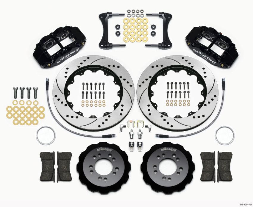 Wilwood 140-13044-D Narrow Superlite 6R Front Hat Kit 14.00in Drilled 2008-up Hyundai Genesis Coupe w/Lines