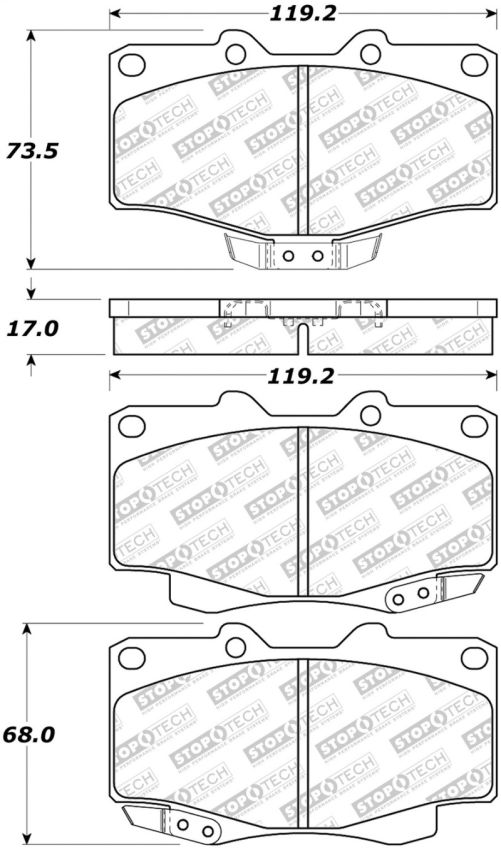 Stoptech 305.04360 Street Select Brake Pads - Rear