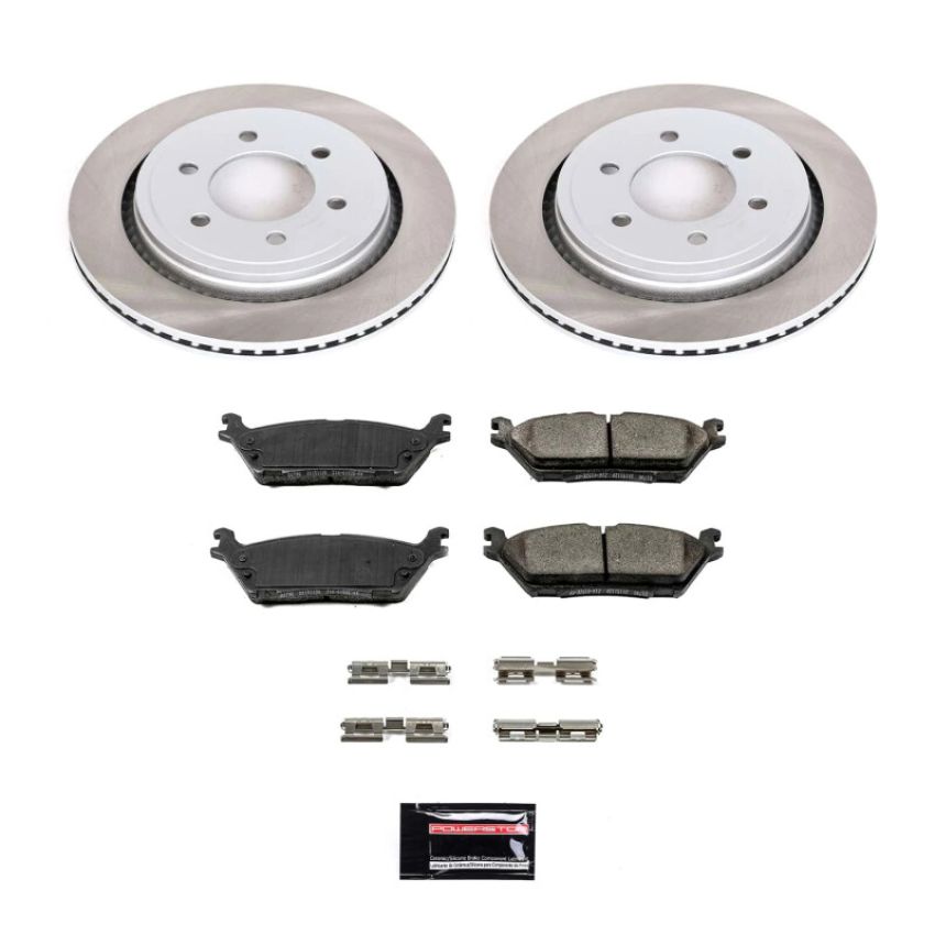 PowerStop SC6814 Semi-Coated Rotor and Low-Dust Ceramic Brake Pad Kit