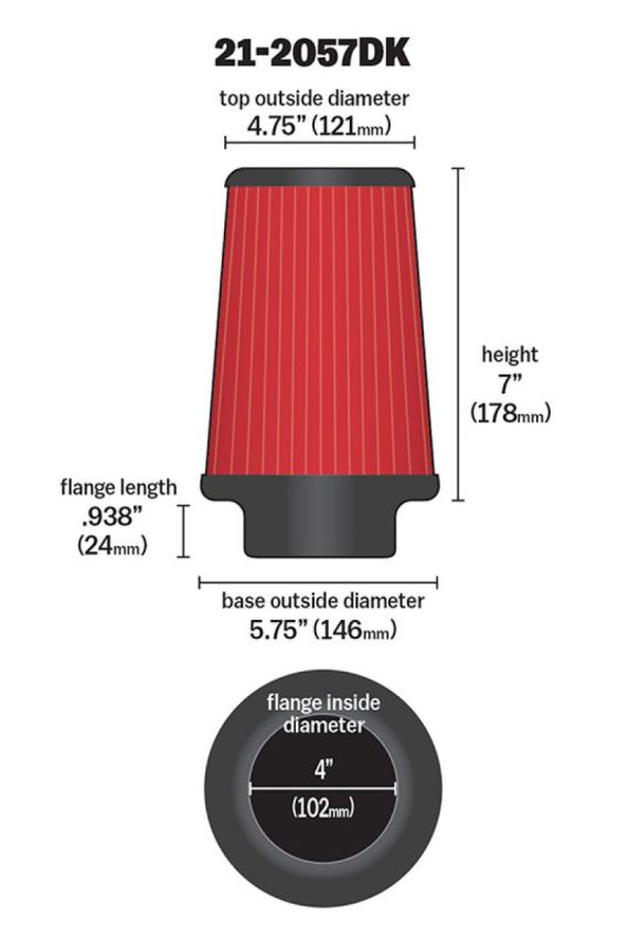 AEM 21-2057DK AEM DryFlow Air Filter