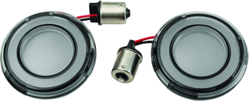 Kuryakyn 2907 Tracer L.E.D. Front Turn Signal Insert, Red Light, Smoke Lens 1156
