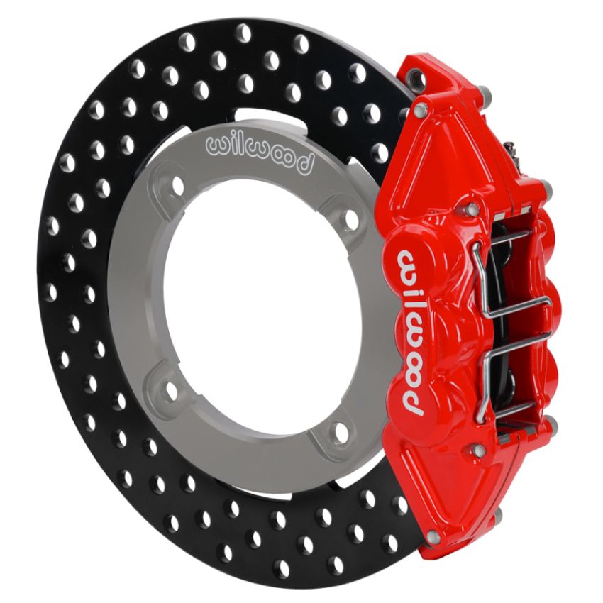 Wilwood 140-16627-DR 19-22 Honda Talon 1000 Red 4-Piston Rear Kit 11.25in - Drilled Rotors