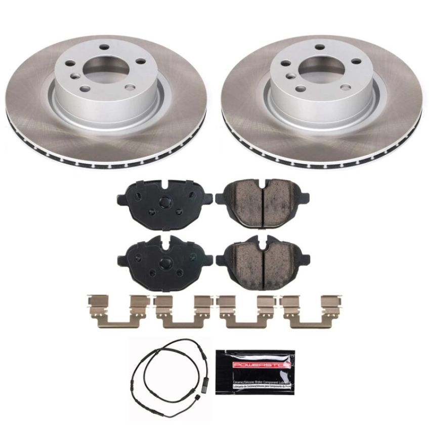 PowerStop SC6040 Semi-Coated Rotor and Low-Dust Ceramic Brake Pad Kit