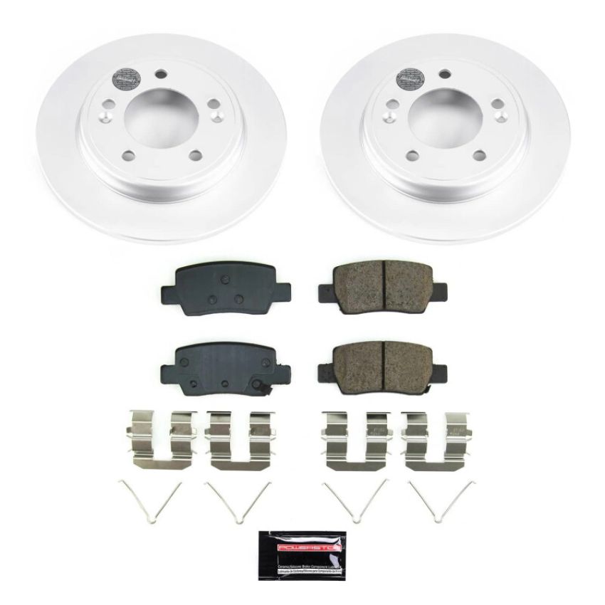 PowerStop CRK9106 Genuine Geomet Coated Rotor and Low-Dust Ceramic Brake Pad Kit