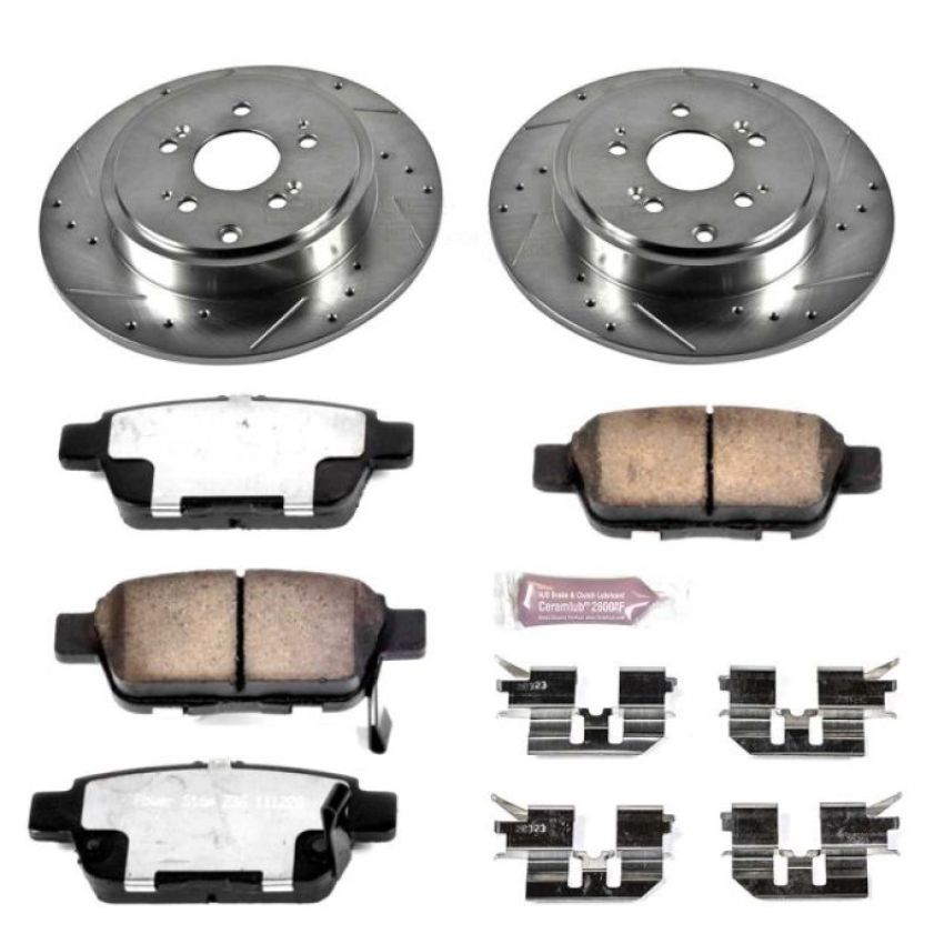 PowerStop K2431-36 Z36 Truck and SUV Carbon-Fiber Ceramic Brake Pad and Drilled & Slotted Rotor Kit