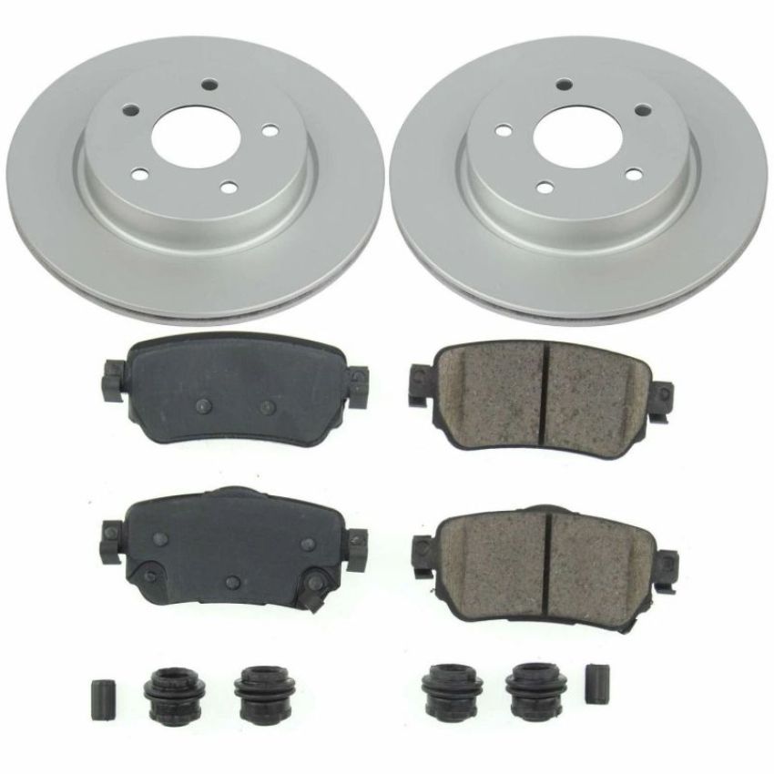 PowerStop CRK8313 Genuine Geomet Coated Rotor and Low-Dust Ceramic Brake Pad Kit