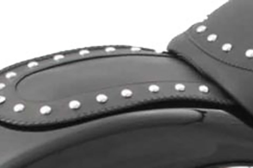Mustang Motorcycle 78118 Mustang 06-10 Harley Softail FXST, 07-17 FLSTF Fender Bib w/Studs - Black