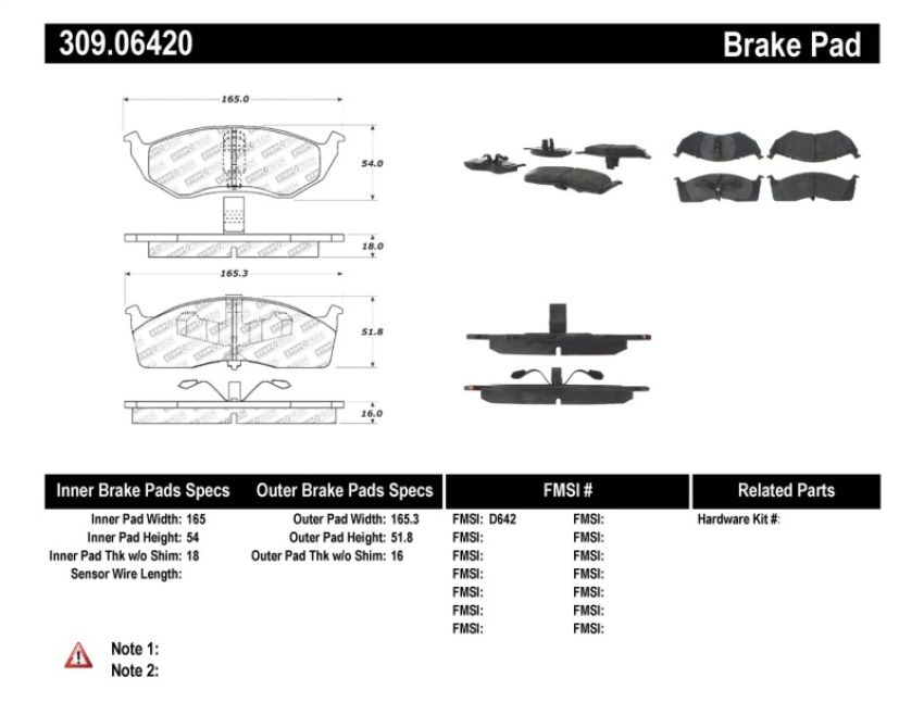 Stoptech 309.06420 Performance Brake Pads
