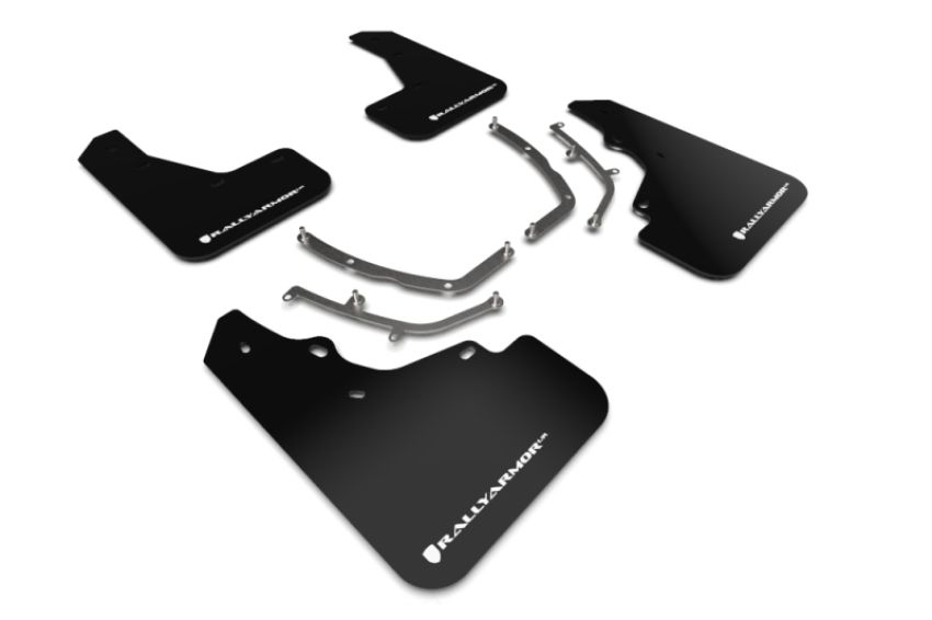 Rally Armor MF61-UR-BLK/WH Black Mud Flap/White Logo