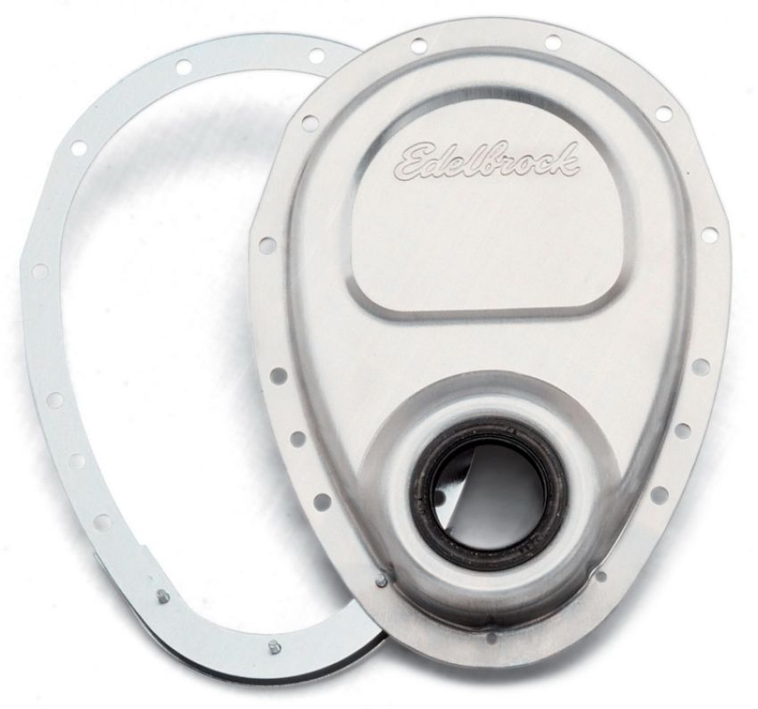 EDELBROCK EDE4242 SBC Aluminum Timing Cover - 2 Piece
