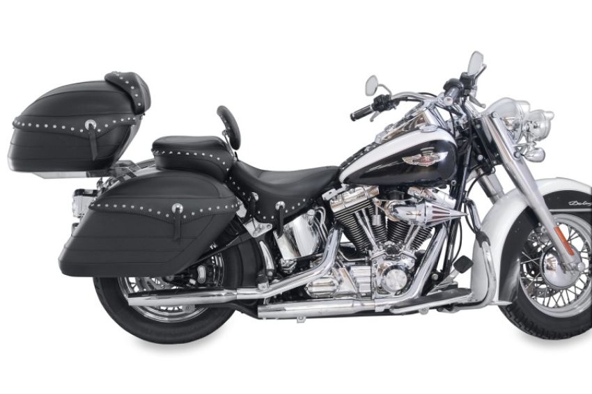 Mustang Motorcycle 79532 Mustang 06-17 Harley Softail Wide Tire(200mm)Wide Tour Solo Seat w/Driver Backrest Studs - Black