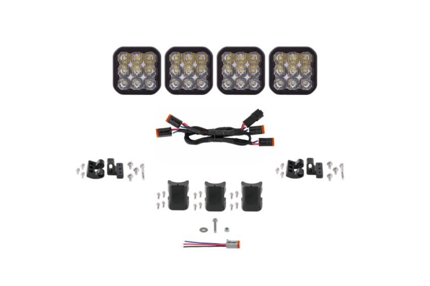 Diode Dynamics DD7252 SS5 Pro Universal CrossLink 4-Pod Lightbar - White Driving