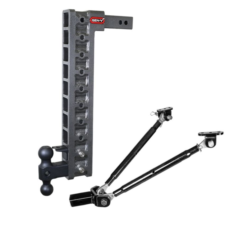 GEN-Y Hitch GH-3210 Gen-Y Mega Duty 2in Shank 22.5in Drop 10K Hitch w/Dual-Ball/Pintle Lock/Stabilizer Kit