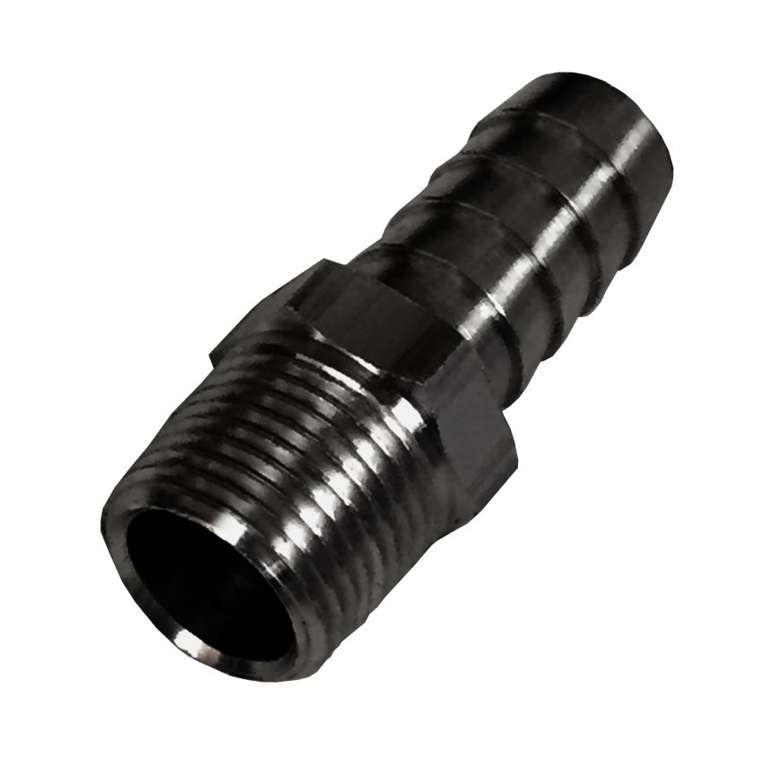 Derale 98102 Straight Hose Barb Fitting, 3/8