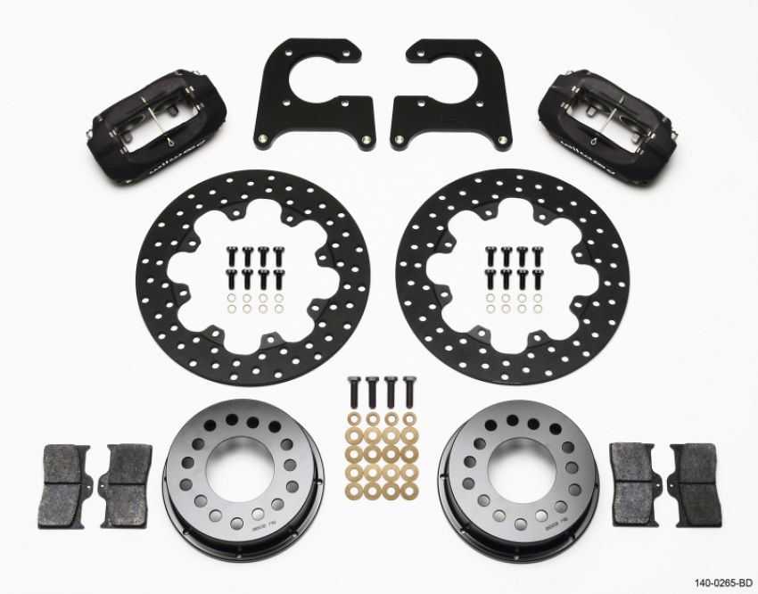 Wilwood 140-0265-BD Forged Dynalite Rear Drag Kit Drilled Rotor M-W / Lamb Ends 1/2in Studs