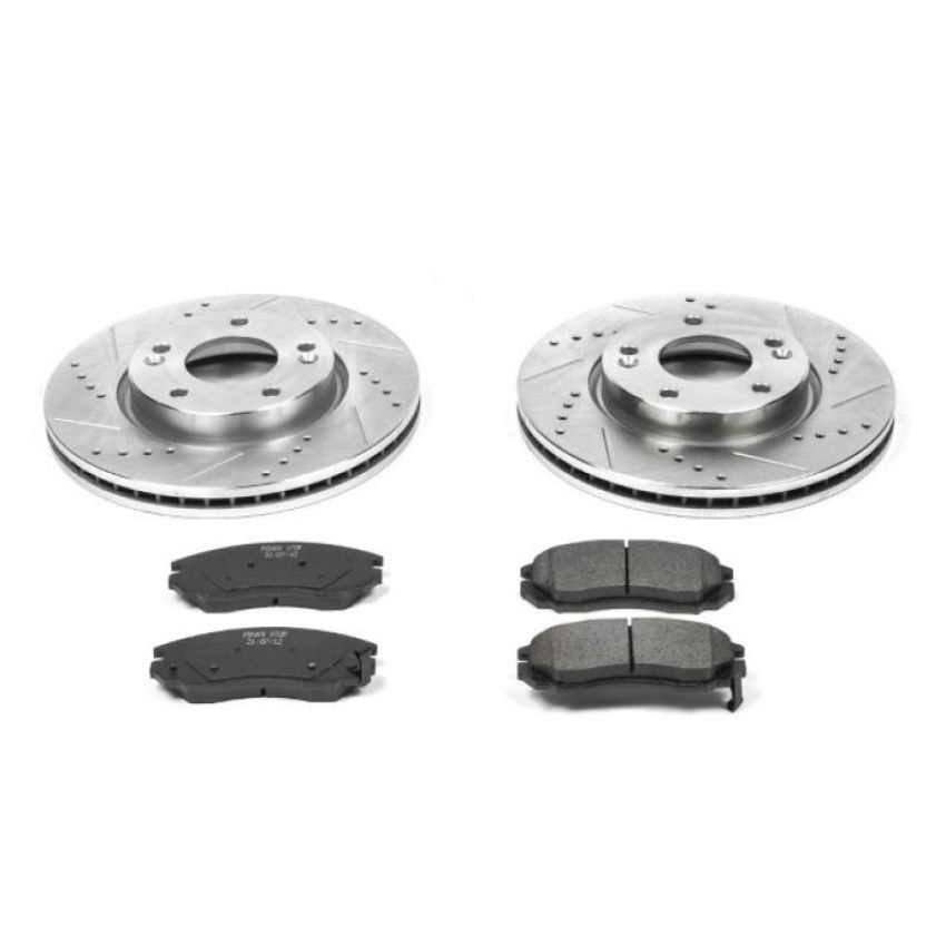PowerStop K163 Z23 Daily Driver Carbon-Fiber Ceramic Brake Pad and Drilled & Slotted Rotor Kit