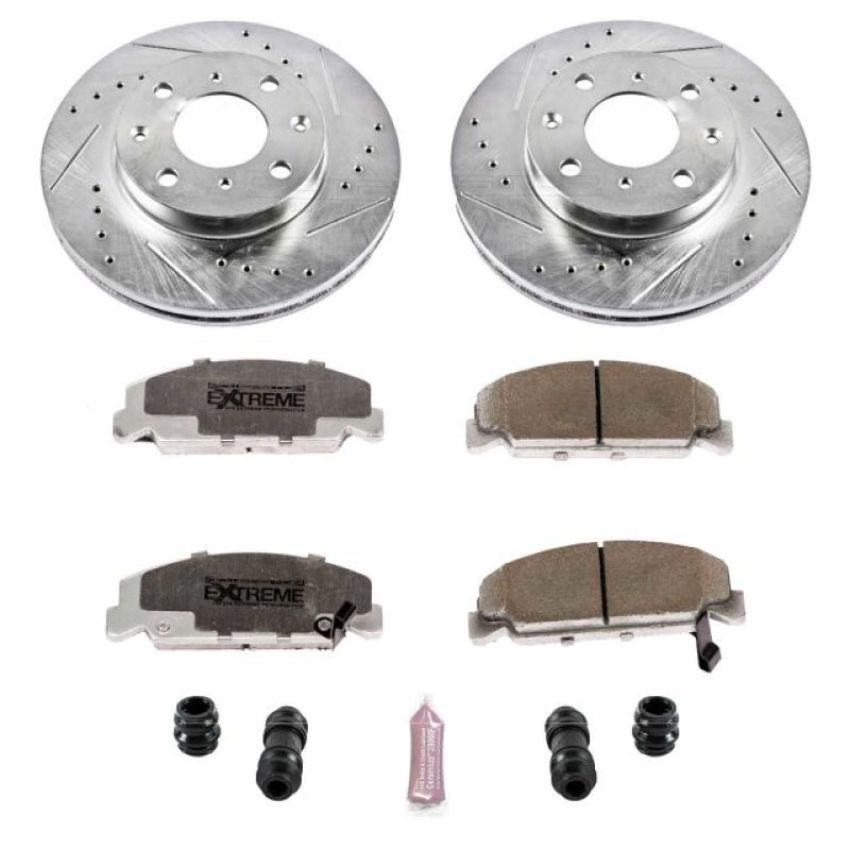 PowerStop K699-26 Z26 Street Performance Ceramic Brake Pad and Drilled & Slotted Rotor Kit
