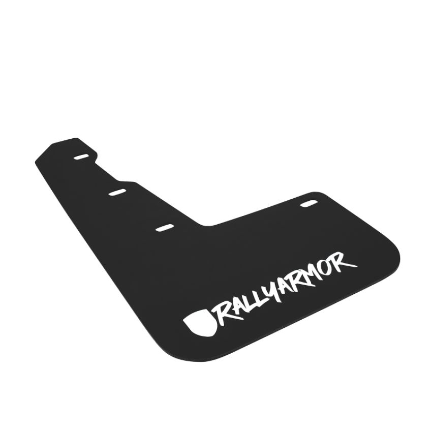 Rally Armor MF32-UR-BLK/WH-X Black Mud Flap/Altered Font White Logo