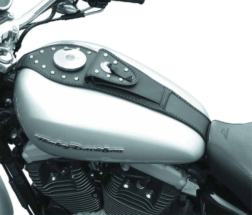 Mustang Motorcycle 93311 Mustang 00-17 Harley Softail with Square Dash Tank Bib w/Studs- Black