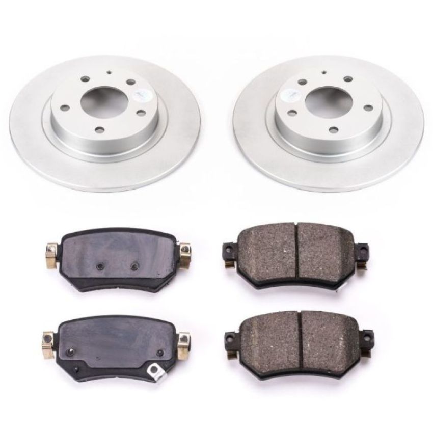PowerStop CRK8068 Genuine Geomet Coated Rotor and Low-Dust Ceramic Brake Pad Kit