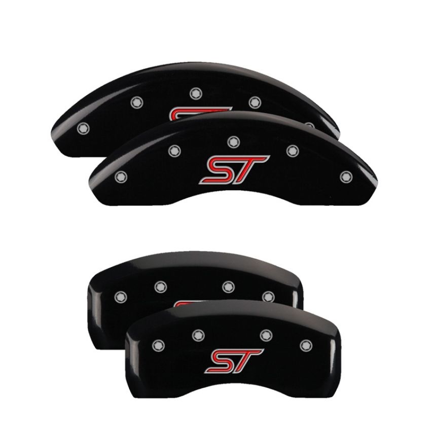 MGP 10236SSTOBK 4 Caliper Covers Engraved Front & Rear ST Black finish silver ch