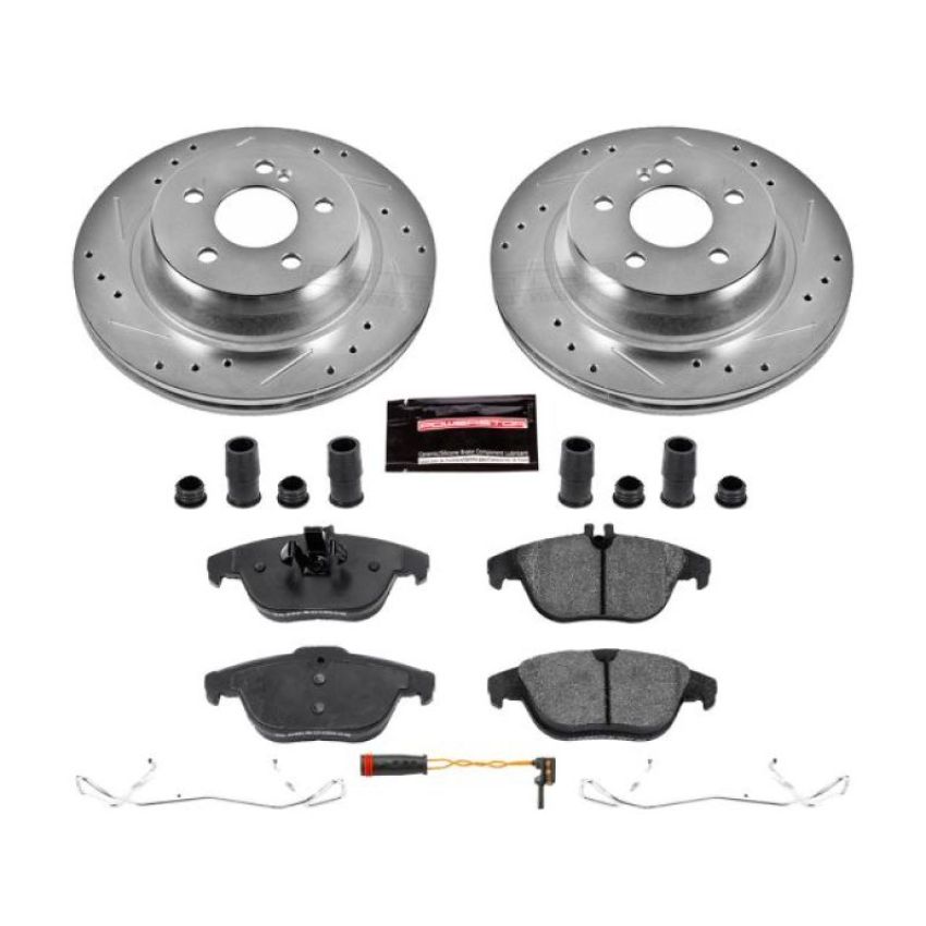 PowerStop K6715 Z23 Daily Driver Carbon-Fiber Ceramic Brake Pad and Drilled & Slotted Rotor Kit