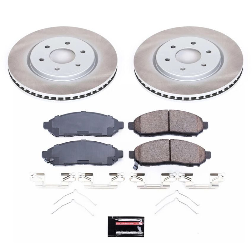 PowerStop SC8325 Semi-Coated Rotor and Low-Dust Ceramic Brake Pad Kit
