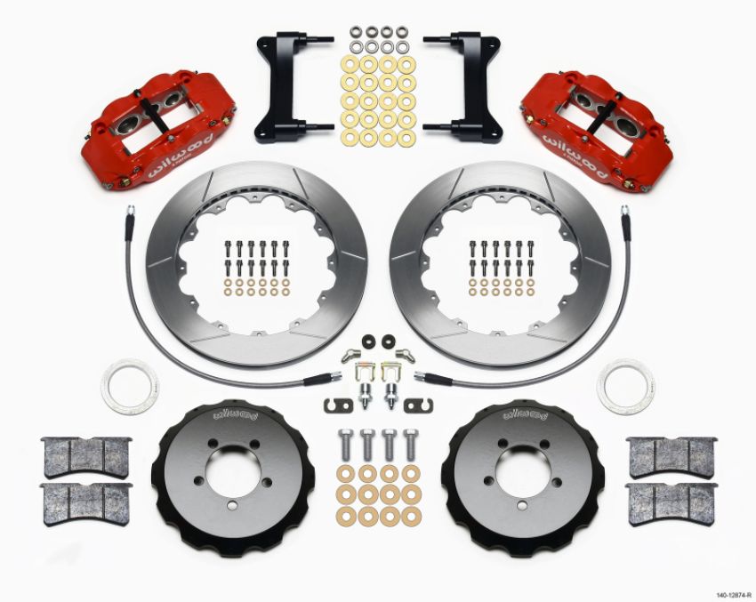 Wilwood 140-12874-R Narrow Superlite 6R Front Hat Kit 13.06in Red 1999-2012 Subaru WRX w/Lines