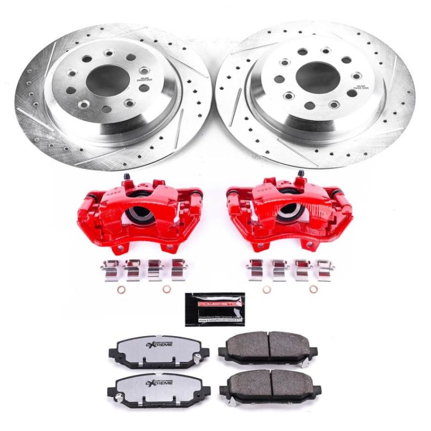 PowerStop KC7942-36 Z36 Truck and SUV Ceramic Brake Pad, Drilled & Slotted Rotor, and Caliper Kit