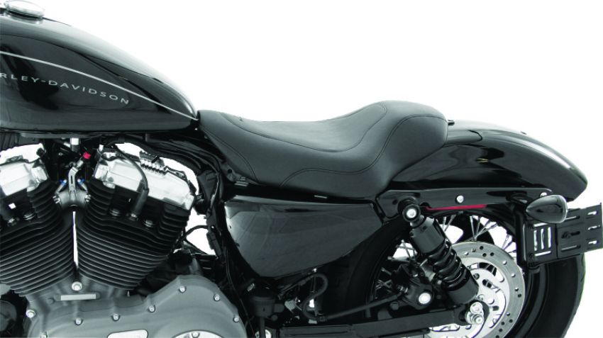 Mustang Motorcycle 76570 Mustang 04-21 Harley Sportster 3.3 GAL Tripper Solo Seat - Black