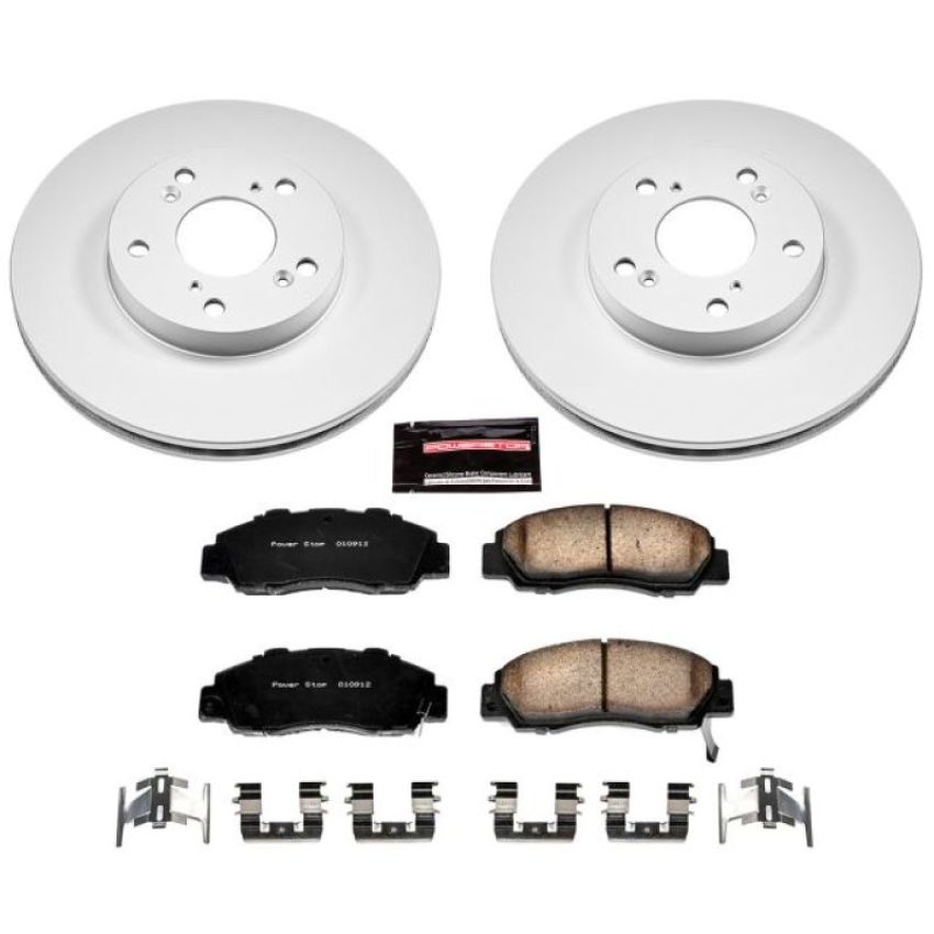 PowerStop CRK1041 Genuine Geomet Coated Rotor and Low-Dust Ceramic Brake Pad Kit