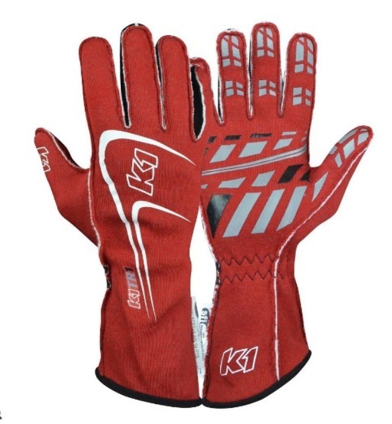 K1 RACEGEAR K1R23-TR1-R-M Glove Track1 Red Medium SFI 5