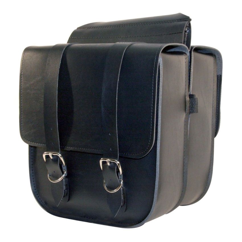 Willie & Max 58301-00 Universal Standard Straight Saddlebags (11 in L x 12 in W x 3.5 in H) - Black
