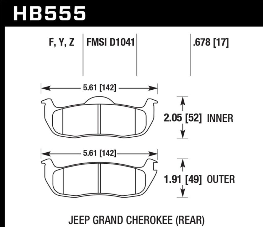 Hawk Performance HB555F.678 HPS Disc Brake Pad