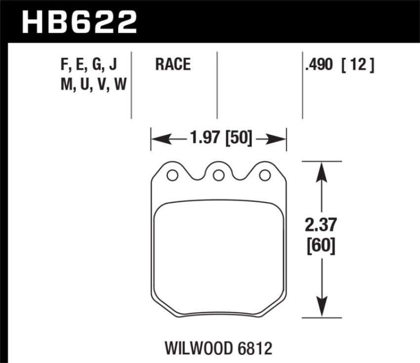 Hawk Performance HB622G.490 DTC-60 Disc Brake Pad