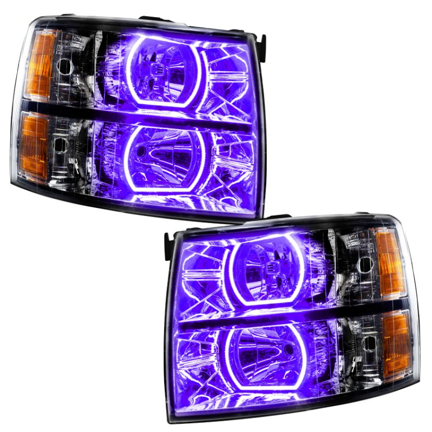 Oracle Lighting 8189-335 2007-2013 Chevrolet Silverado LED Square Style Halo Headlights - (Black Housing)