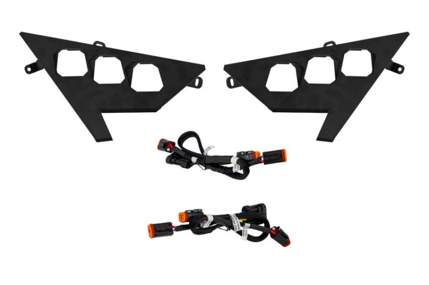 Diode Dynamics DD7672P 20-Present Polaris RZR Headlight Wiring Harnesses and Brackets Only (Pair)