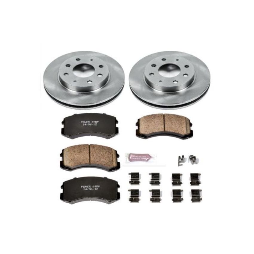 PowerStop KOE1092 OE Stock Replacement Low-Dust Ceramic Brake Pad and Rotor Kit