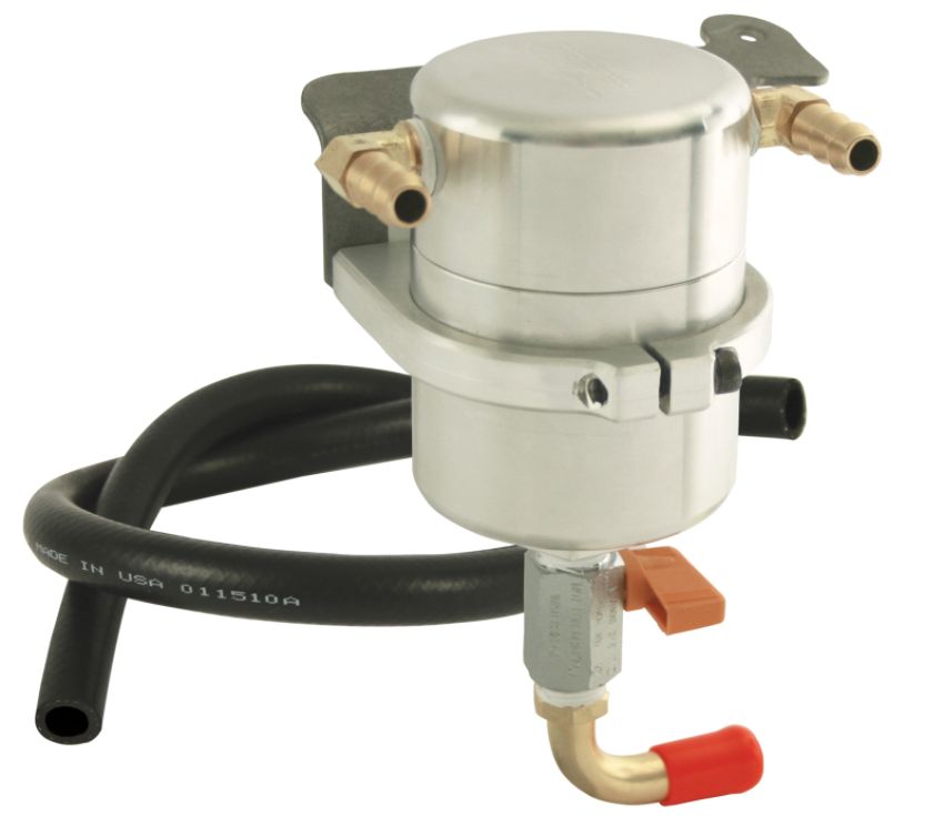 Moroso 85478 07-14 Ford Mustang Shelby GT500 Air/Oil Separator Catch Can - Billet Aluminum