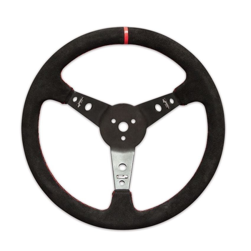 LONGACRE LON52-56797 Steering Wheel 15in Dished Suede Blk Spokes