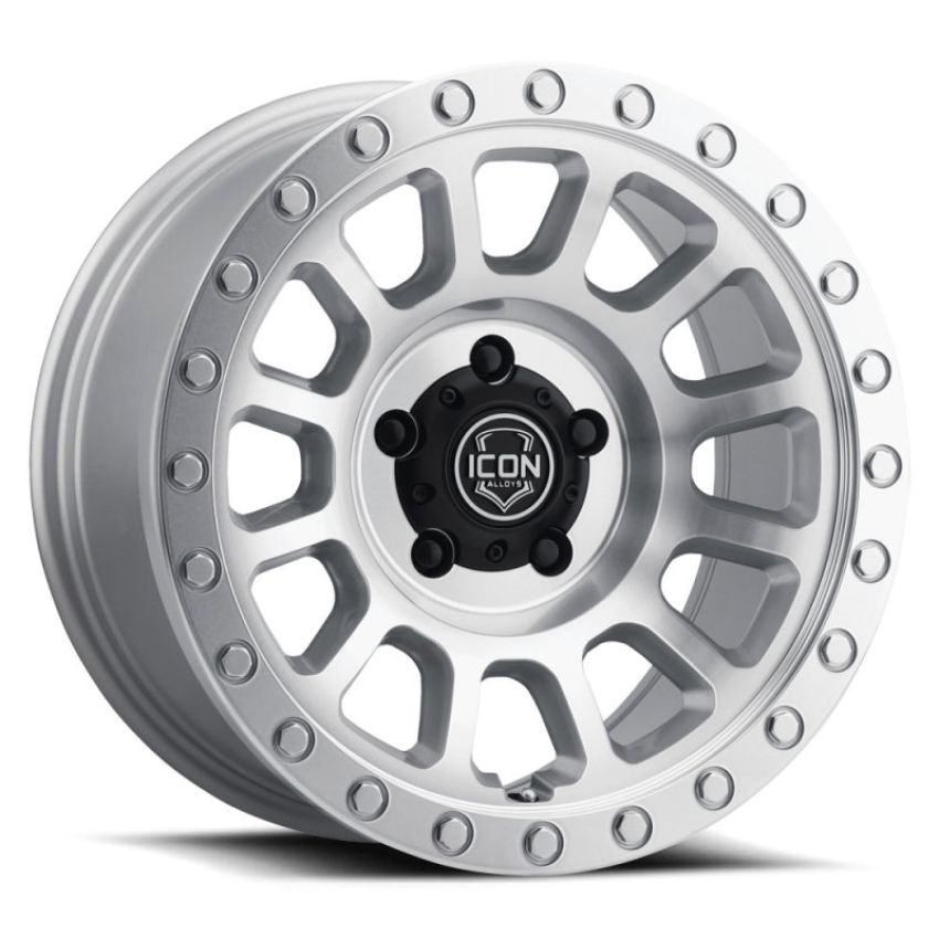 ICON 8017856547SM Hulse 17 X 8.5 5 X 4.5 0mm Offset 4.75in BS Silver Machined