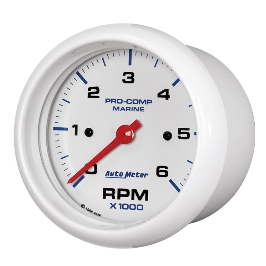 AUTOMETER ATM200752 3-3/8 Tach 6000 RPM White Phantom Series